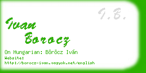 ivan borocz business card